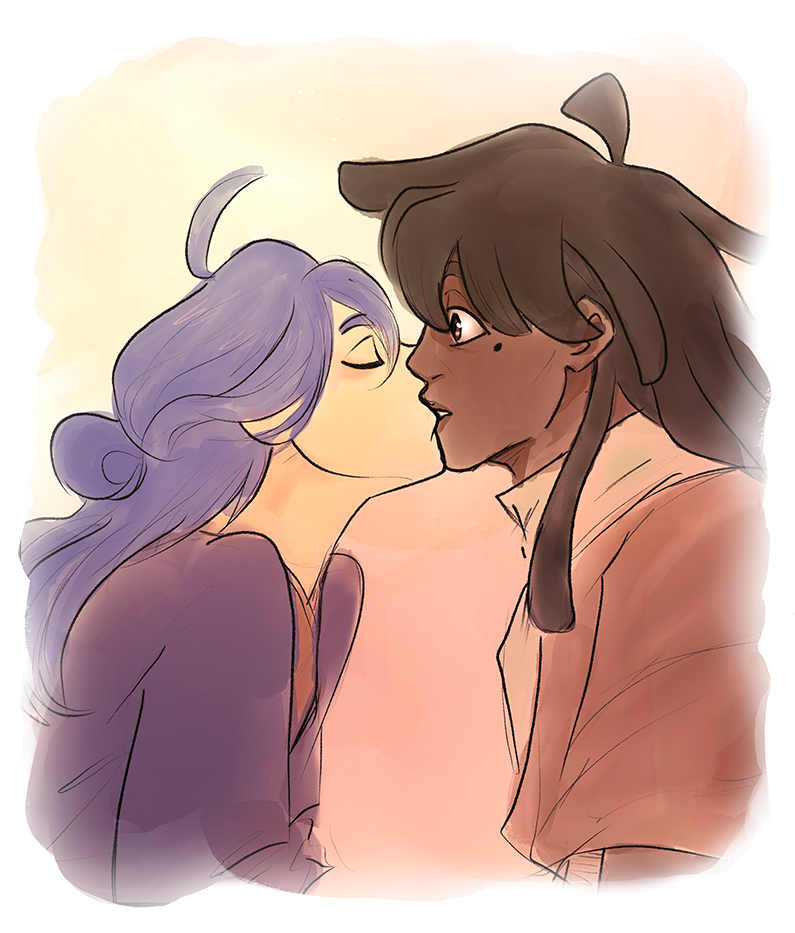 Xia kisses Imani while he seems surprised